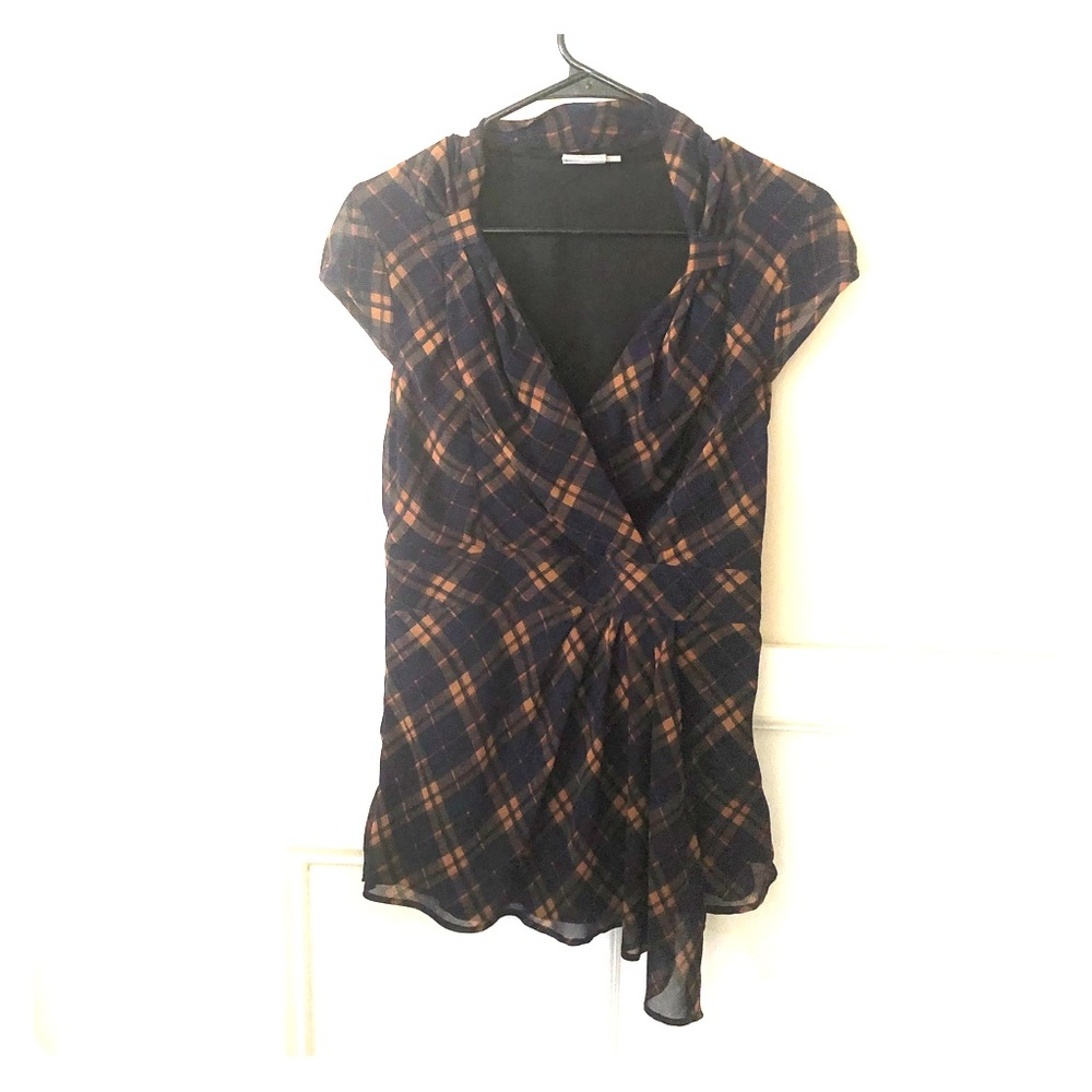 EShakti blouse navy and mustard yellow